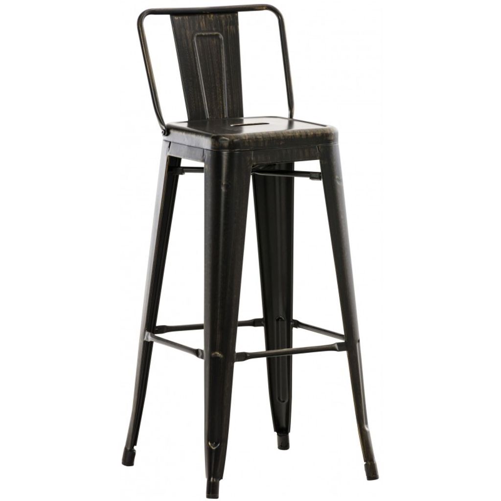 Barhocker Mason antik - schwarz-gold Produktbild 