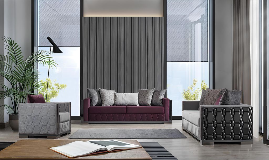 Luxus Sofagarnitur 3+3+1 Sitzer Gruppe Sofa Sitzer Wohnzimmer Sofas