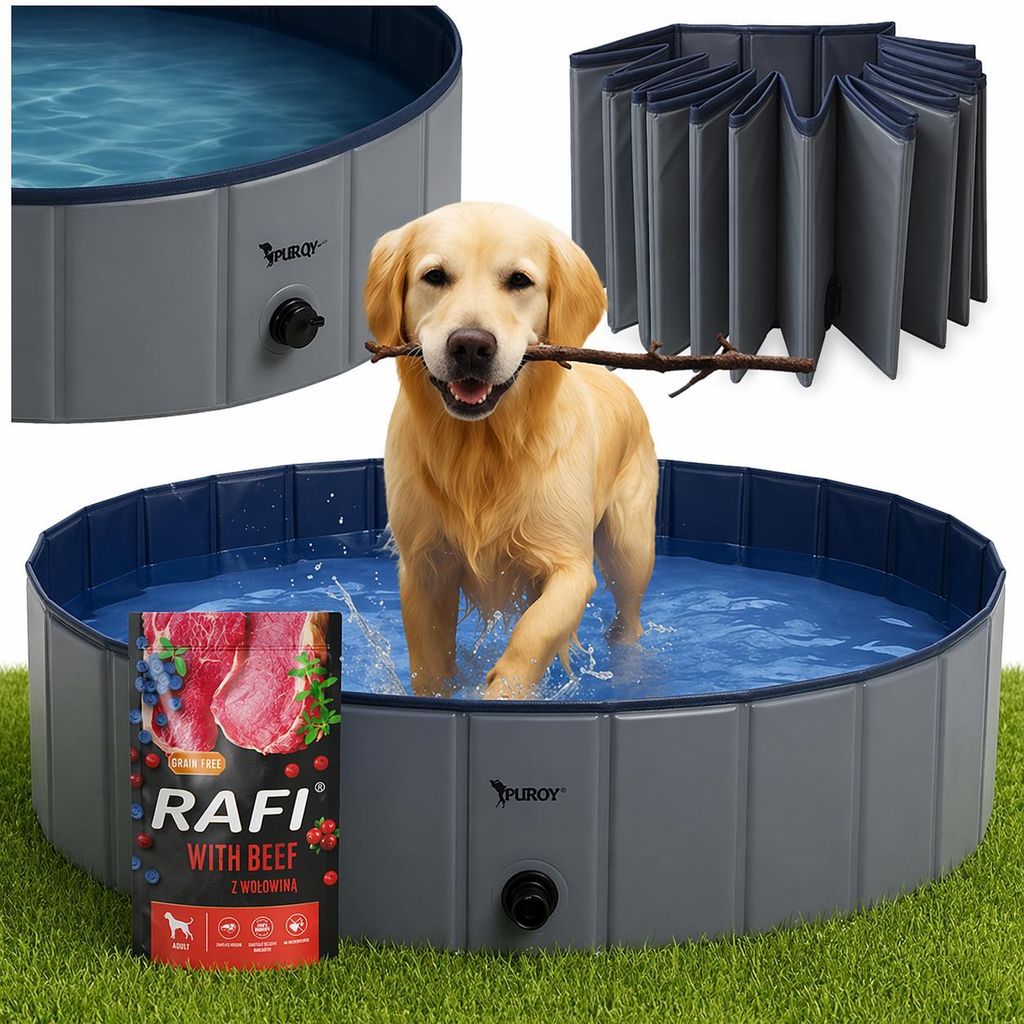 Hundepool / Hundegehege 160x30 cm 600 l faltbar PURLOV | Produktbild 