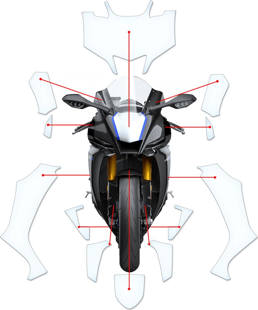 Lackschutzfolie Steinschlagschutz passend für Yamaha YZF-R1M 2020+
