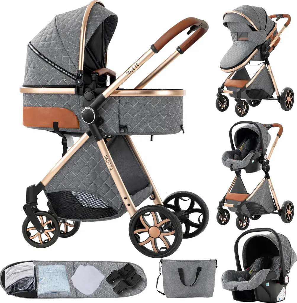 Transporteur pour nourrissons 3 en 1 pliable et léger coloris Gris Cendré