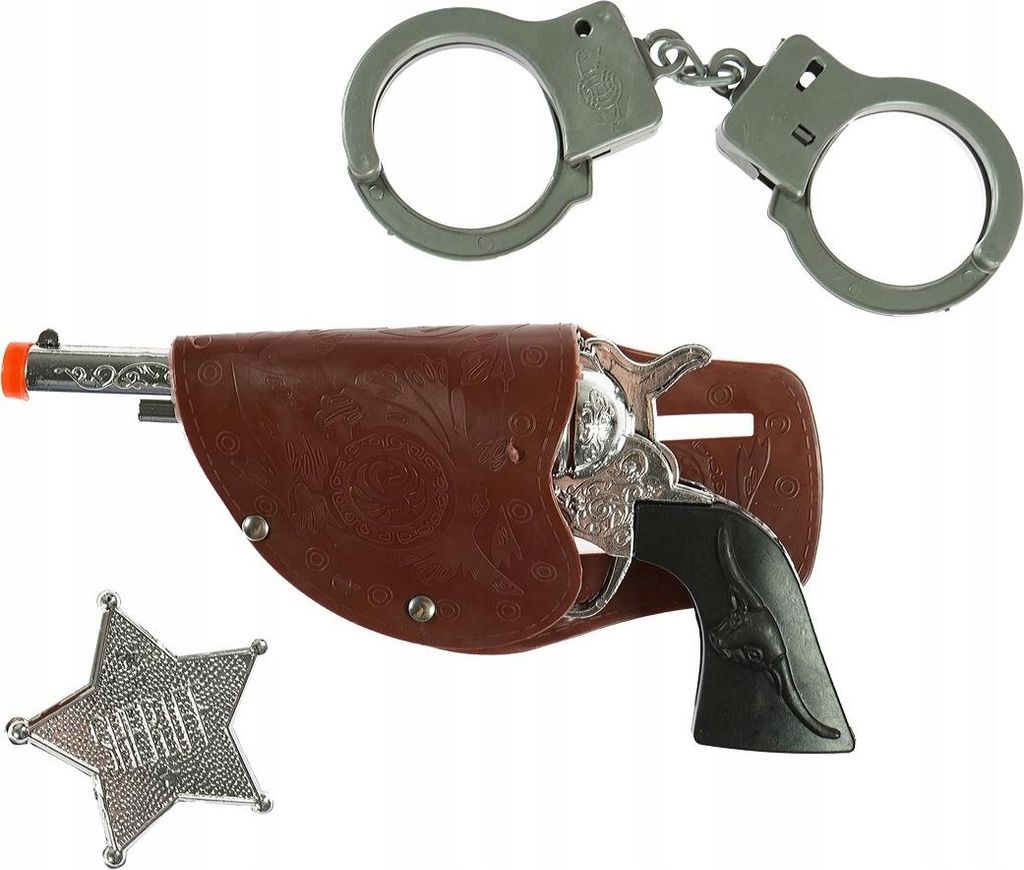 Kovbojská sada šerifských doplňků COWBOY Pistole Pouta Obrázek produktu 