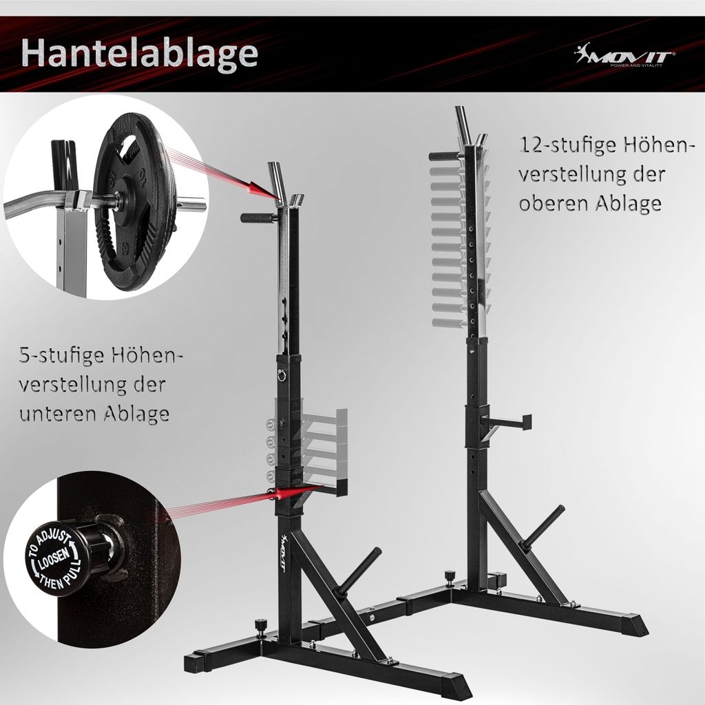 MOVIT Squat Rack BASIC Langhantelablage Homegym Produktbild 4