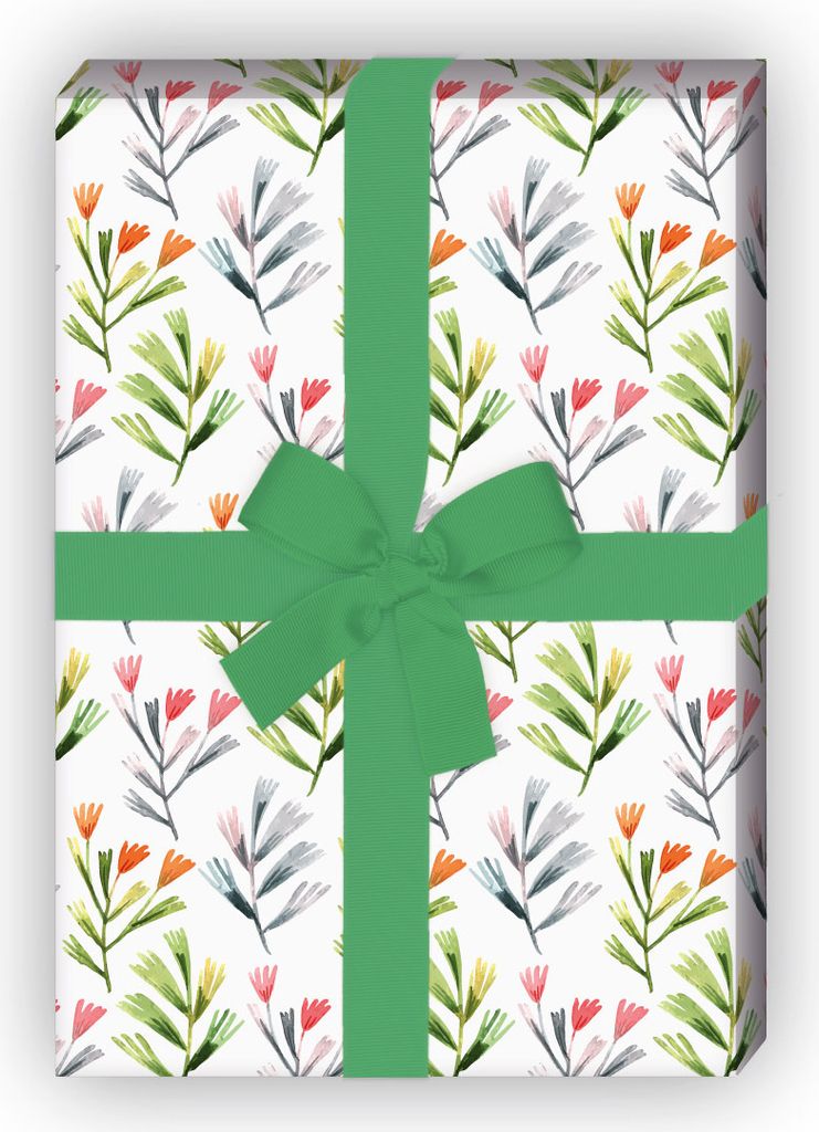Luftiges Sommer Blumen Geschenkpapier, Motiv1 zum Einpacken - G11531, 32 x 48cm