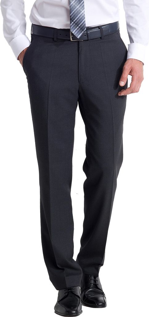 aubi Perfect Fit Herren Businesshose Anzughose Flat Front Modell 29 anthrazit Größe 52