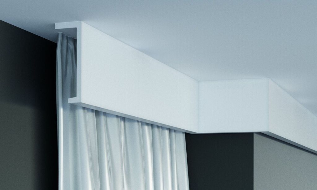 PROVISTON | Lichtleiste | Indirekte Beleuchtung | Deckenleiste | 110 x 40 x 2000 mm | Polyurethan | Weiß | Hochwertig | Stuckleiste | Modern | Rob...