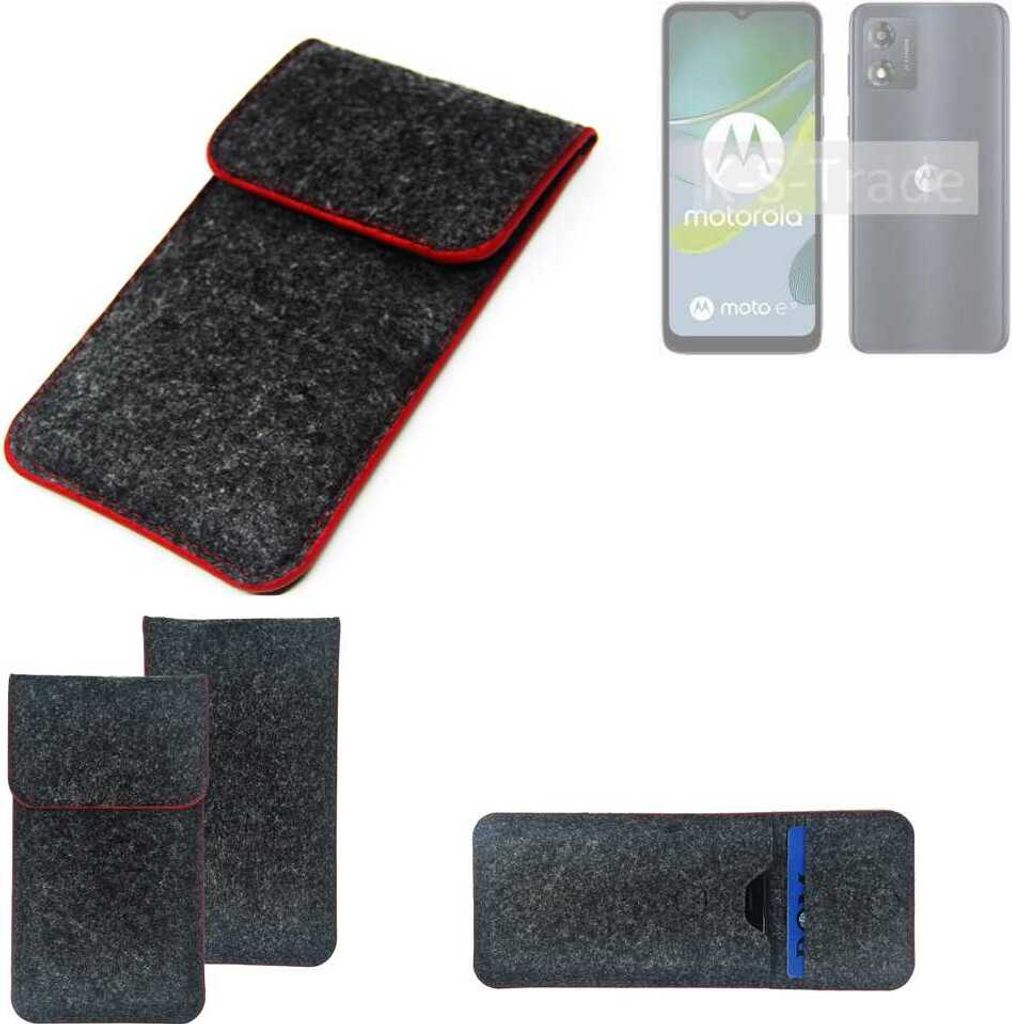 K-S-Trade Handy Schutz Hülle kompatibel mit Motorola Moto E13 Schutzhülle Handyhülle Filztasche Pouch Tasche Case Sleeve Filzhülle dunkelgrau