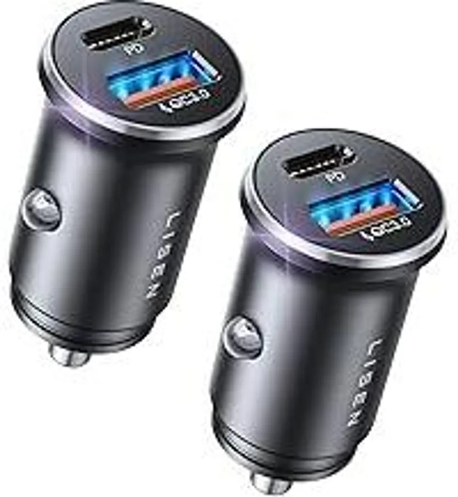 OFFERTA 2X LISEN Caricabatteria Auto USB C 54W - Metallo Rapido 12V