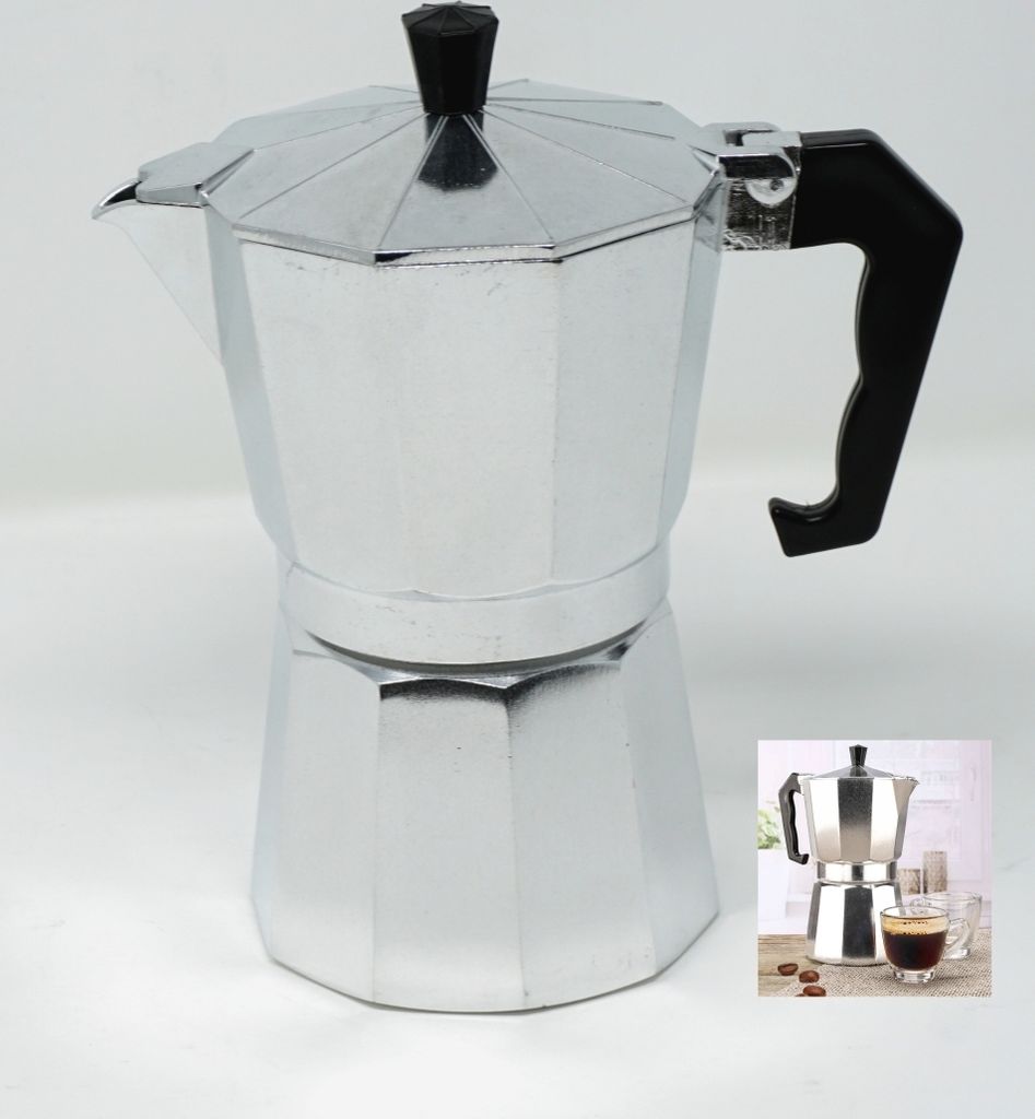 Espressokocher Espressokanne Aluminium 6 Tassen Espresso Mokkakanne Kaffeekocher