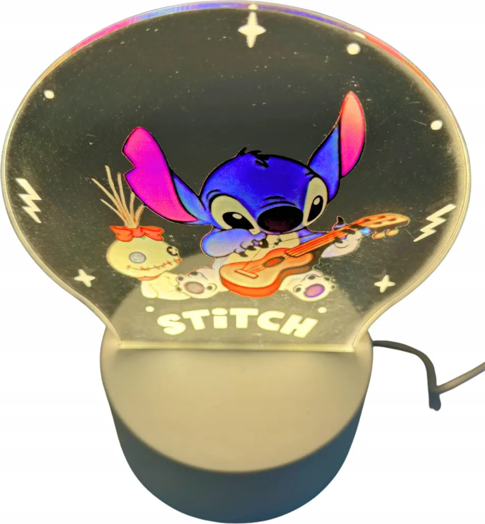 Veilleuse Stitch Guitare LED 3D - Solution Sommeil Enfant Cadeau Noël