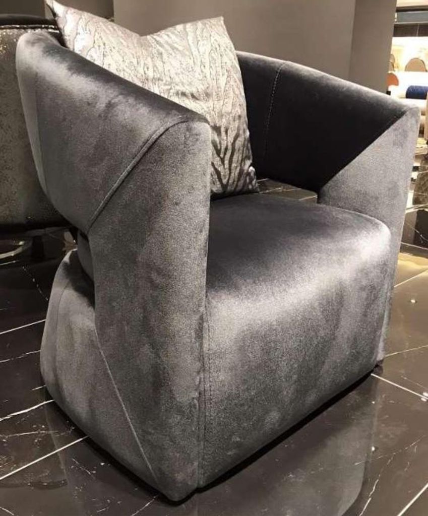 Sessel Cocktailsessel Polster Einsitzer Sitzer Luxus Clubsessel Grau