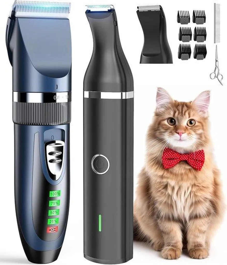 Ciseaux de coupe pour pattes chiens et chats 2 en 1 avec set de pinces