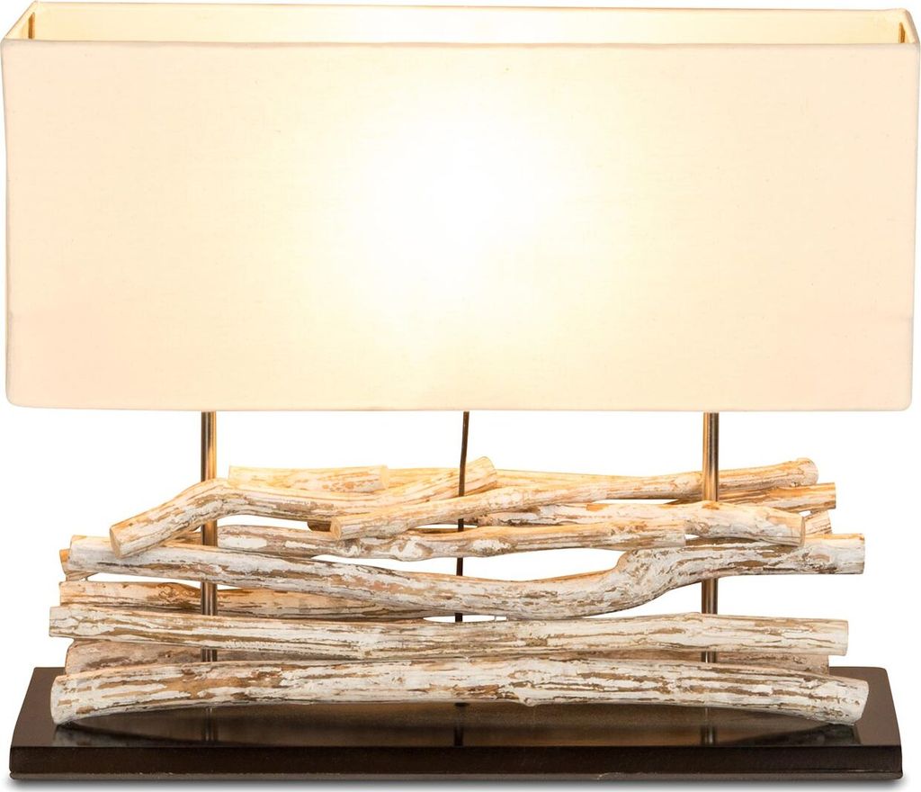 Lampe Tischlampe aus Holz Holzlampe Tischleuchte Treibholz 45cm hoch