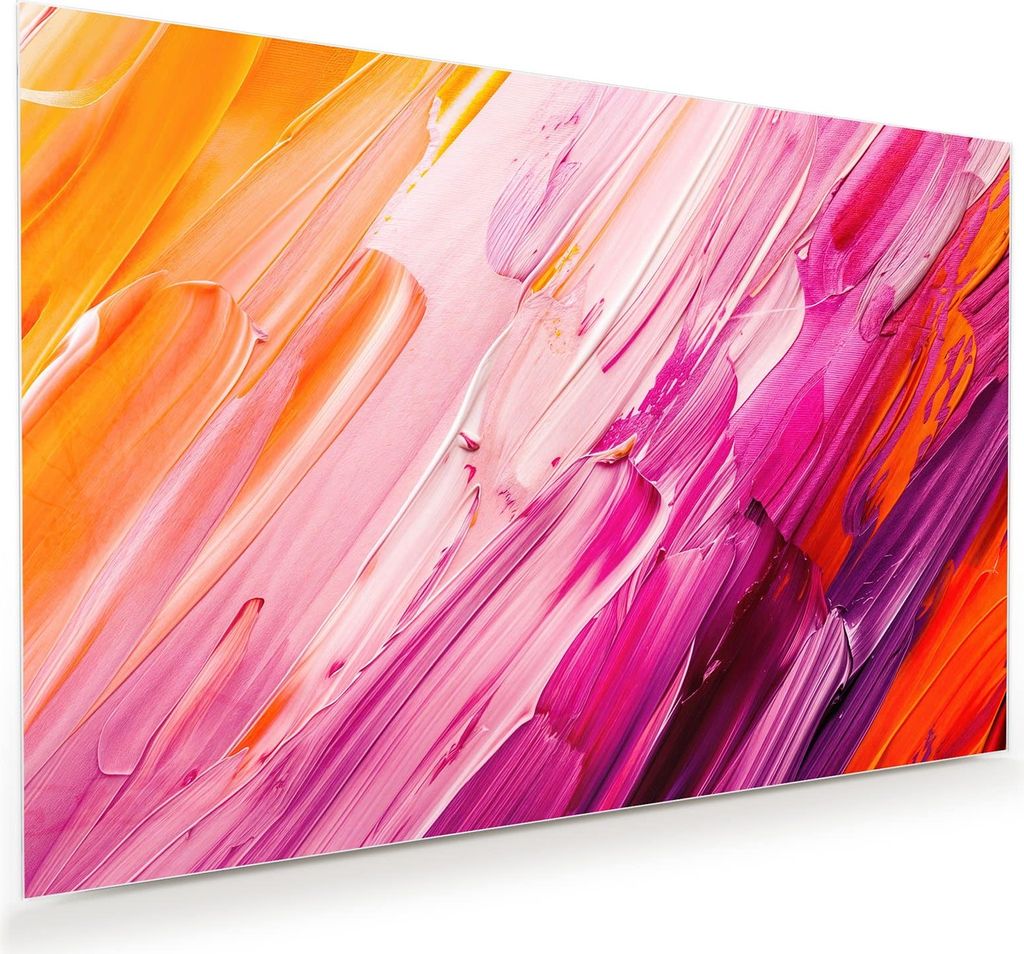 Glasbild 90x60cm in XXL für Wohnzimmer, Schlafzimmer Motiv Pinselstriche