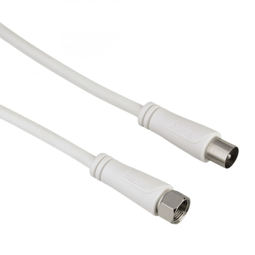 Hama 00122432, 1,5 m, Antenne, Koaxial, F, Weiß