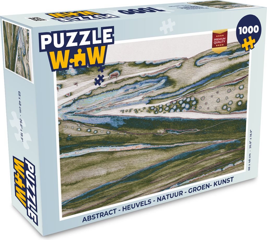 MuchoWow Puzzle 1000 Teile Abstrakt - Hügel - Natur - Grün- Kunst - Erwachsene - Rätsel