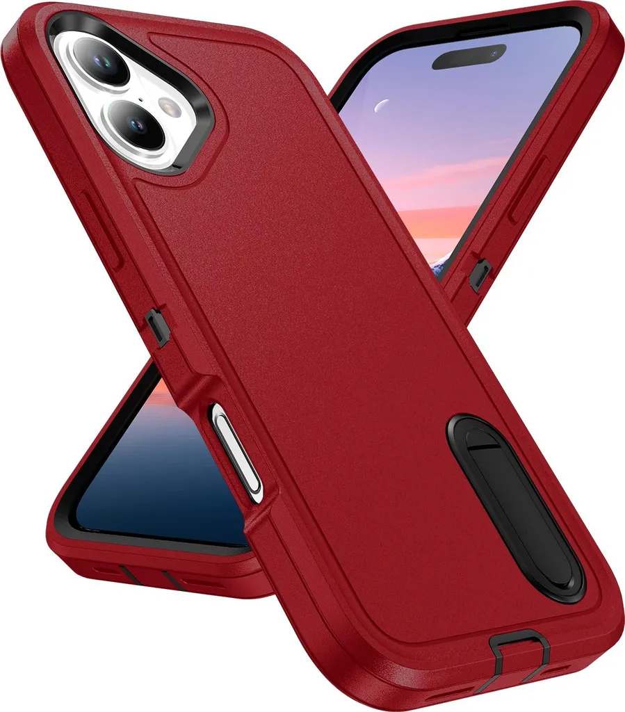 OFFERTA Custodia iPhone 17 Antiurto 3 Strati Rossa - Supporto Video