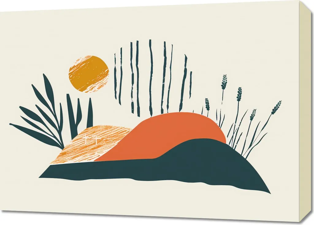 Image 70 x 50 cm Soirée dans la prairie - Égayez un Mur Vide Facile