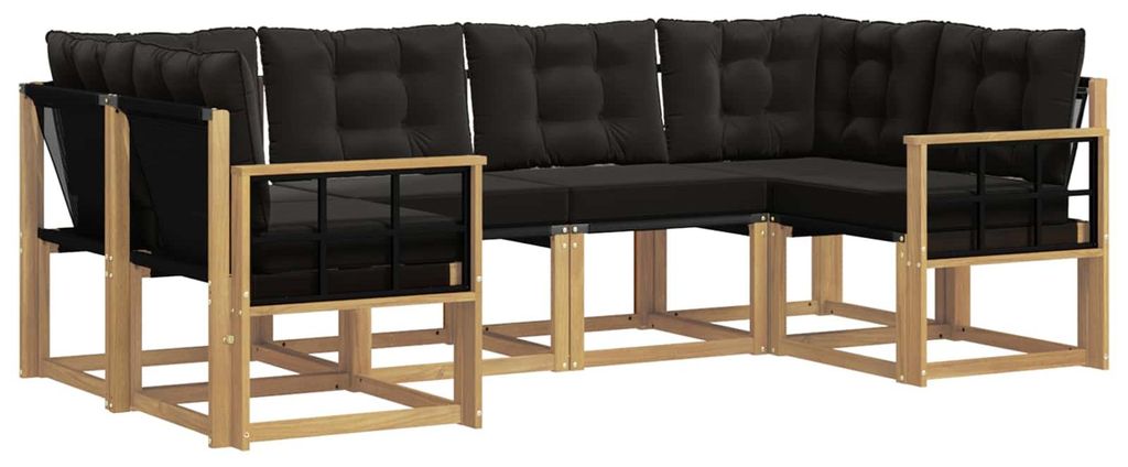 vidaXL Outdoor-Sofagarnitur mit Kissen 6 pcs Weiß und Schwarz