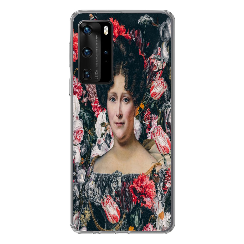 MuchoWow Handyhülle Schutzhülle Hülle für Huawei P40 Pro Malerei - Blumen - Dubois Drahonet Silikon Softcase Handy Hülle - Schutz