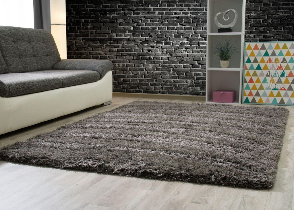 Hochflor Langflor Teppich Pindos in Anthrazit, Flauschig,  Produktbild 