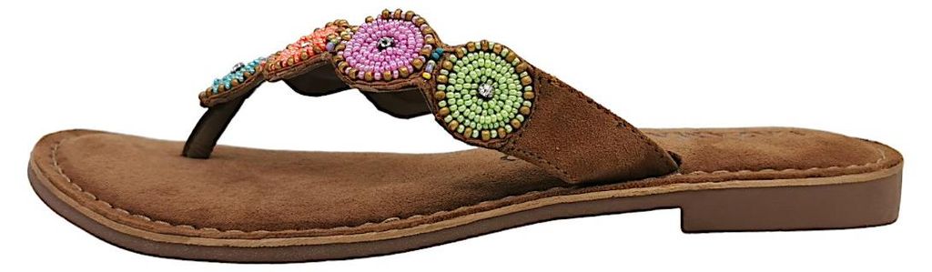 Lazamani - Sandales plates marron pour le temps libre Image du produit 