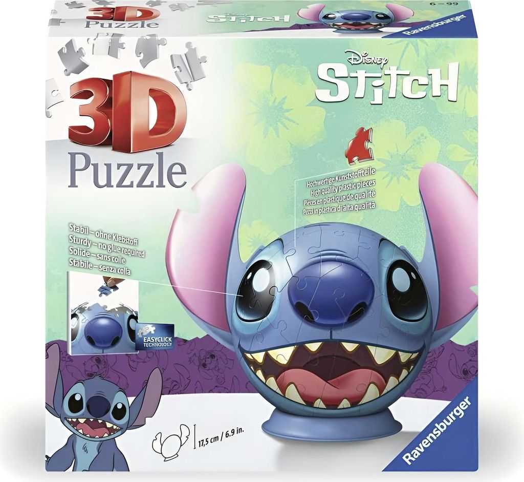 Ravensburger - Puzzle 3D Kula: Disney Stitch 72 el Obrázok produktu 