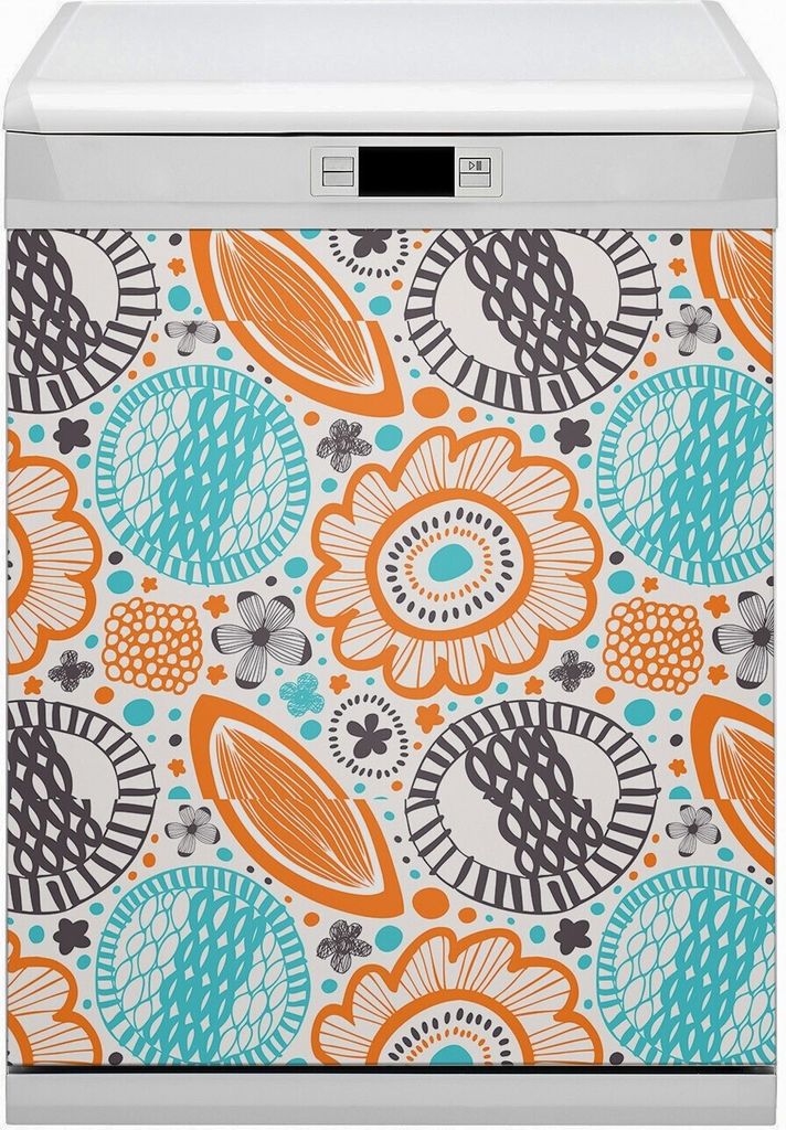 Magnet für Spülmaschine Abwaschbar 60x70 cm Magnet für Spülmaschine Magnetmatte Nachbildung - Pastellblumen