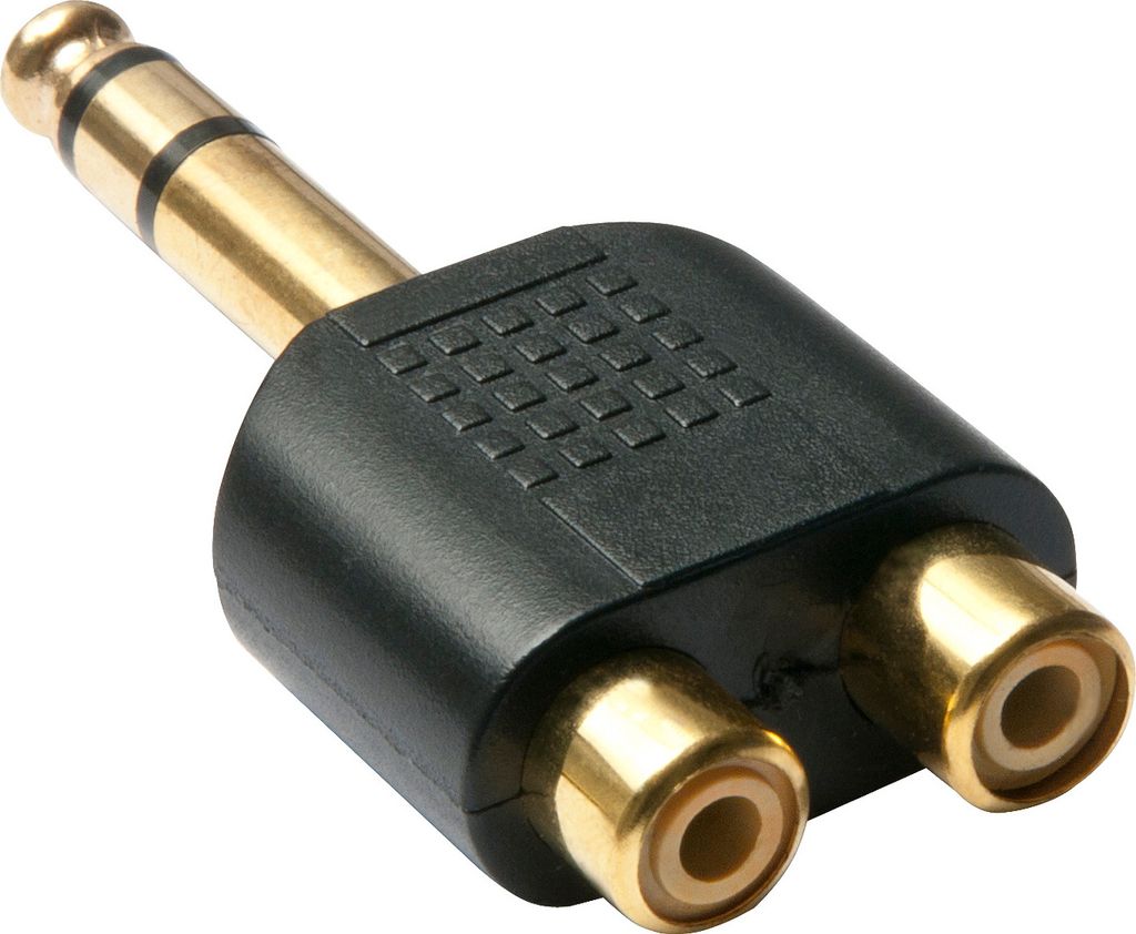 Lindy 35623, 2 x RCA, 6.3mm, Schwarz