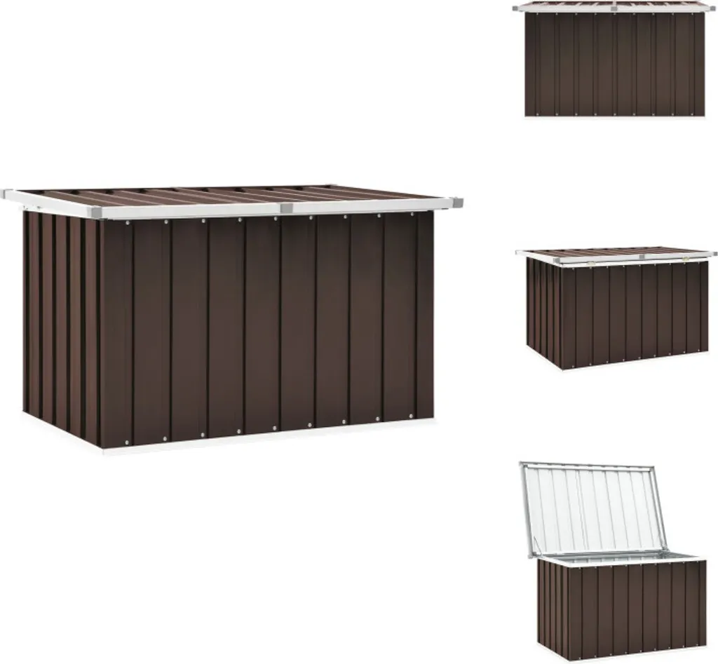 Coffre de rangement extérieur marron 109 cm - Boîte de jardin grande capacité
