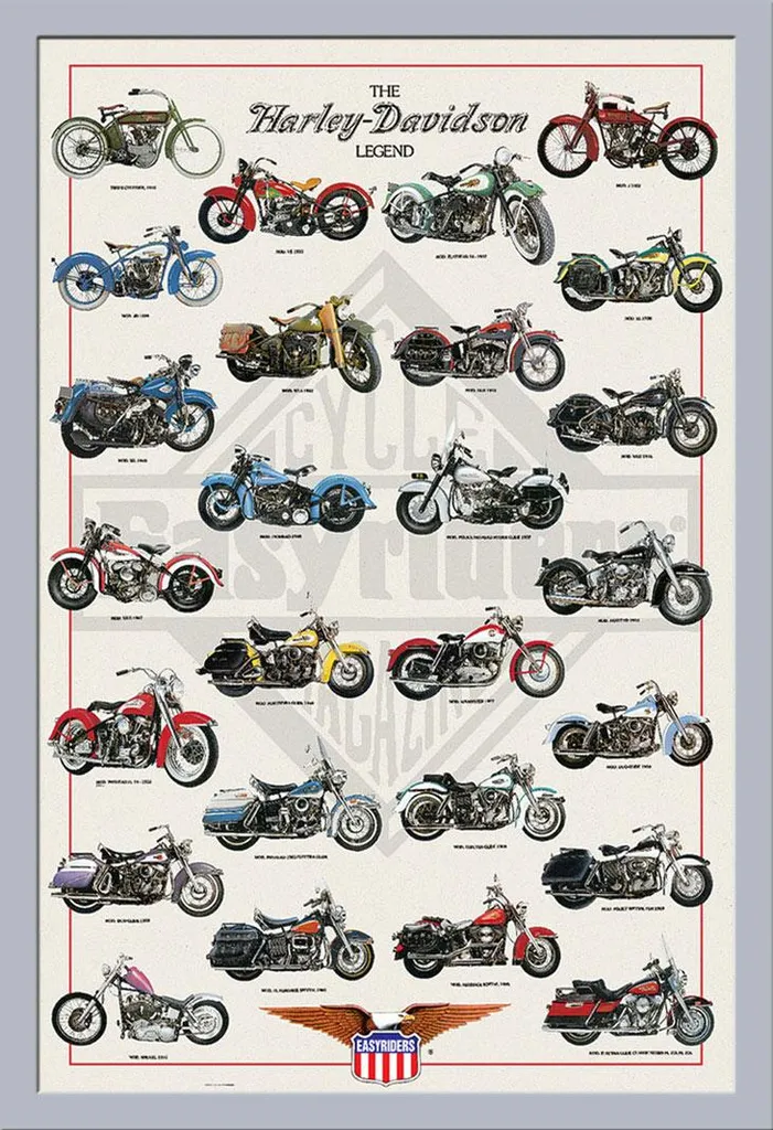 Cornice Shinsuke Argento e Poster Harley Davidson - Il Sogno Americano - 1