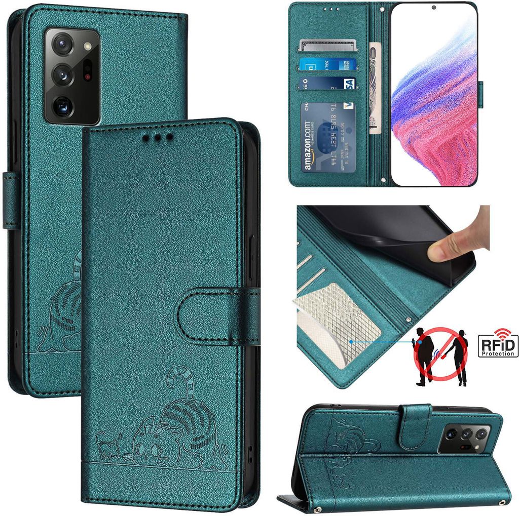 Leder Hülle für Samsung Galaxy Note 20 5G Süße Katze Flip Produktbild 