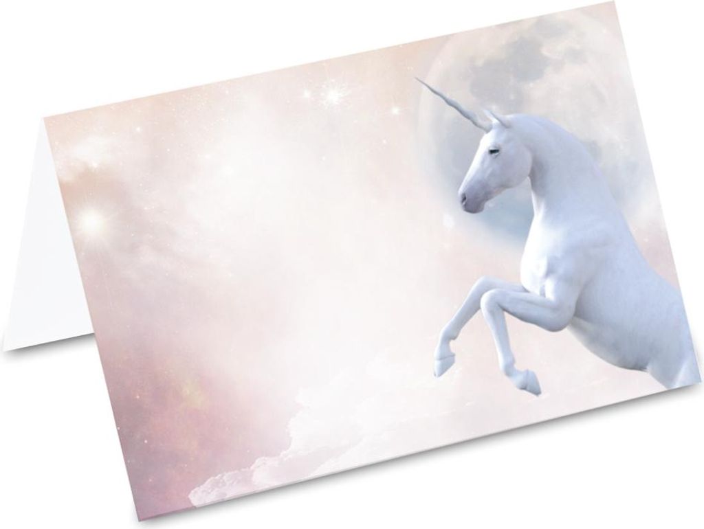 PRICARO Tischkarten "Einhorn Vollmond", 50 Stück
