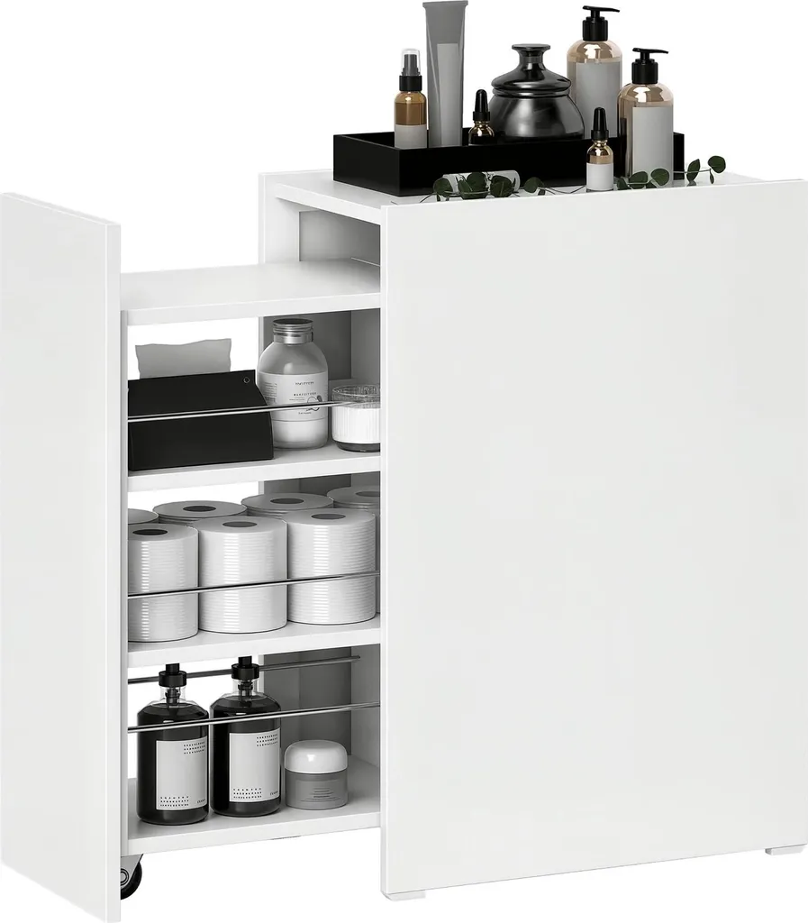 Chariot de rangement compact pour petit espace et salle de bain moderne