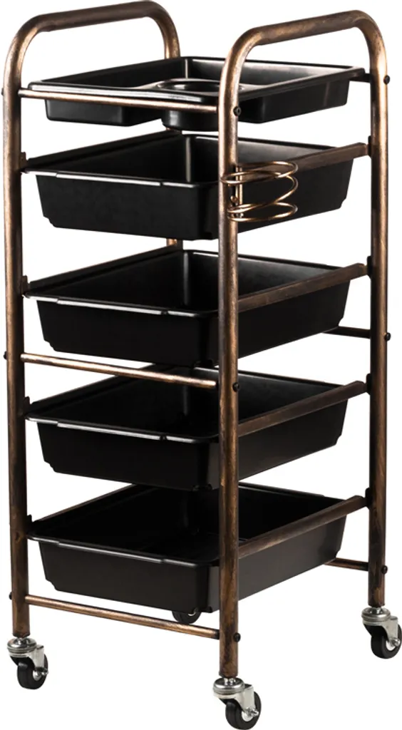 Assistant coiffeur Gabbiano 8-76 or vieilli avec 4 plateaux amovibles