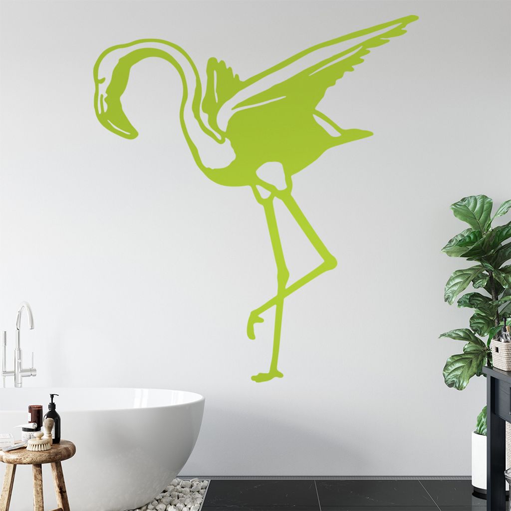 KIWISTAR Flamingo - Rosa Pink Vogel Feder Wandtattoo in 6 Größen - Wandaufkleber Wall Sticker - Dekoration, Küche, Wohnzimmer, Schlafzimmer, Bad...