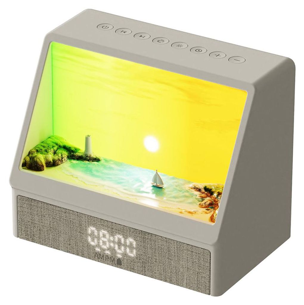 Wecker mit Sonnenaufgangssimulation und 13 verschiedenen Szenarien, intelligentes Wecklicht, Bluetooth-Lautsprecher, Gerät für weißes Rauschen m...