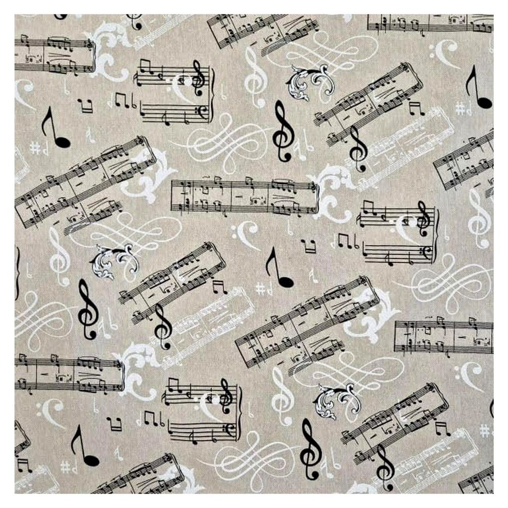 Stoff Meterware mit Musiknoten für Taschen, Vorhänge, Tischdecken und Schürzen, pflegeleicht