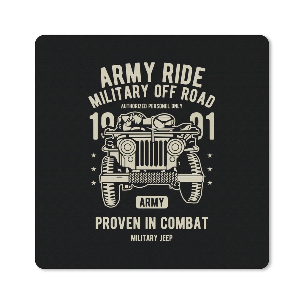 MuchoWow Mauspad Mousepad Mancave - Armee - Auto - Retro 20x20 cm - Mousepads - Maus Mat - Pad - Mausunterlage - Desk Mat - Bureauartikeln