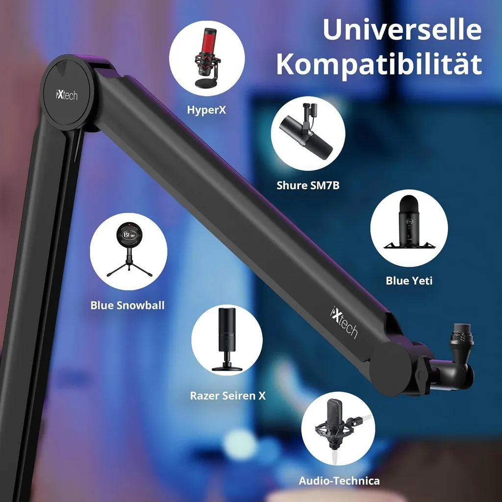 Support Micro Gaming et Podcast IXTECH Valiant pour Setup Streamer Pro - 7