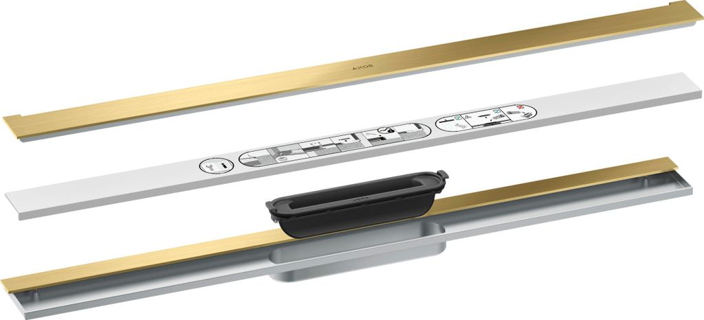 hansgrohe AXOR Drain Fertigset Durschrinne, 800mm, zur Wandmontage, 42526950