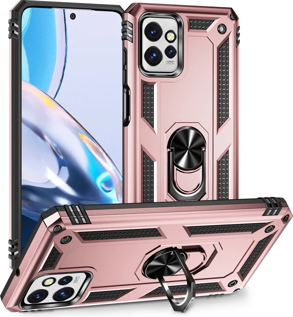 Custodia Moto G Power 5G 2023 Oro Rosa: Protezione Militare e Anello