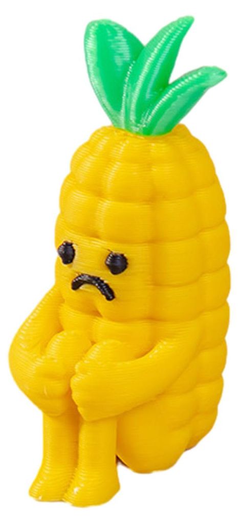 Mini-Fruchtfigur aus Kunstharz: Künstliche Banane, Ananas, Gurke, Birne, Zapfen – Fruchtmodelle mit niedlichem, grimmigem Gesichtsausdruck für ...