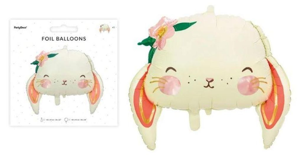 Folienballon Hase 65cm beige orange Produktbild 