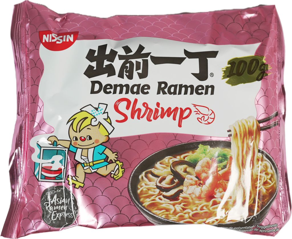 Nissin Demae nouilles instantanées aux crevettes, paquet de Image du produit 
