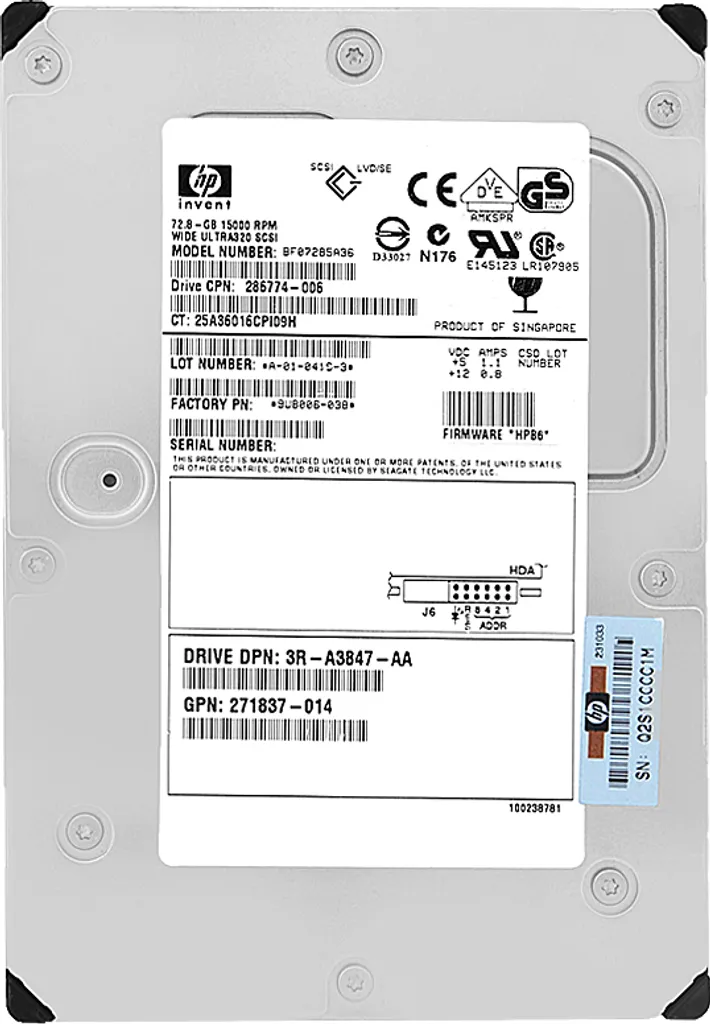 Hard Disk HP BF07285A36 73GB 10K SCSI 80Pin - Ricambi Server ProLiant