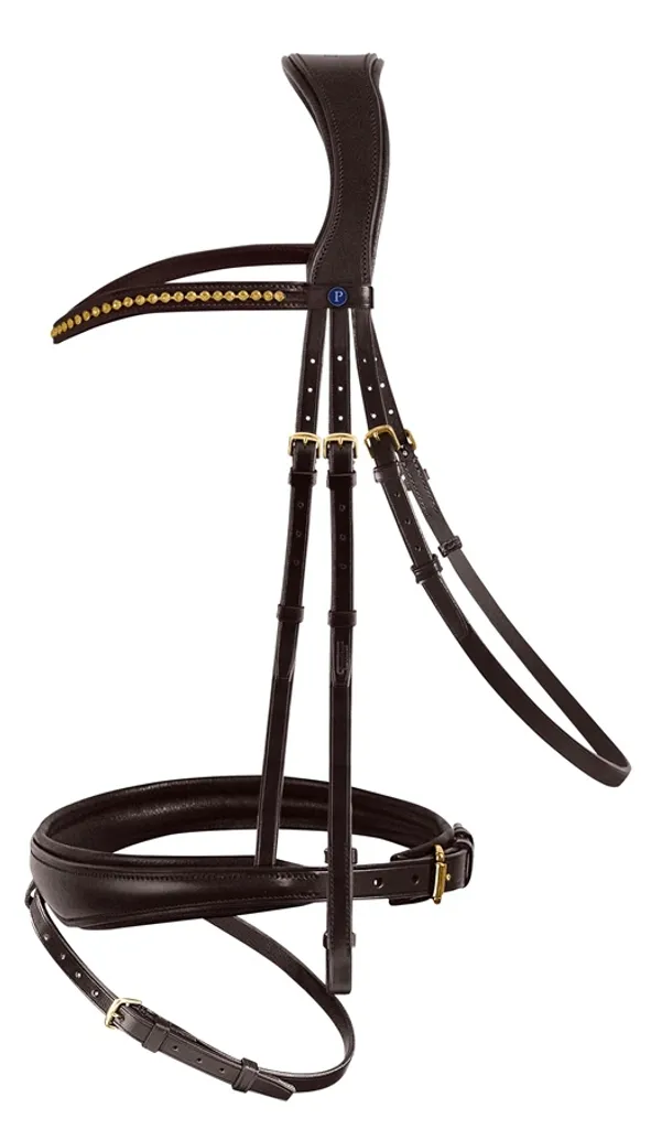 Bridon de dressage en cuir havane PassierBLU Spirit pour chevaux