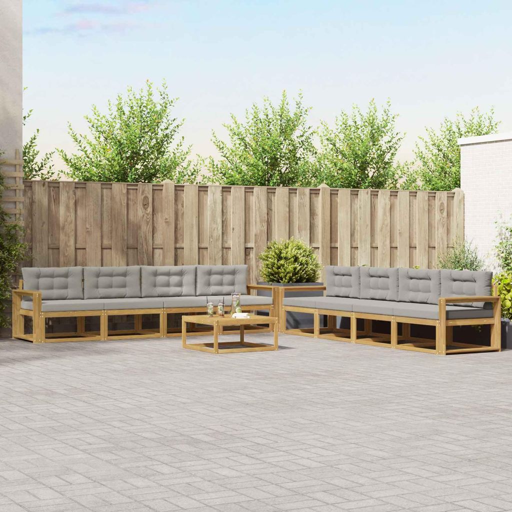 Möbel Outdoor-Sofagarnitur 9 pcs Weiß und Hellgrau 79 x 79 x 37 cmGartensofas - Gartensofas c2502