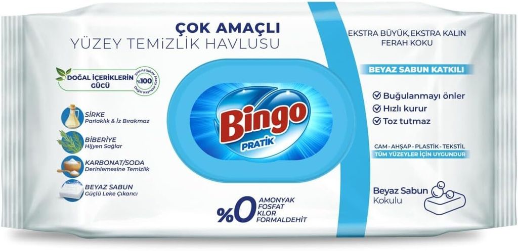 Bingo Feuchttücher Reinigungs Streifenfrei Oberflächenreinigungtücher Schnell trocknend