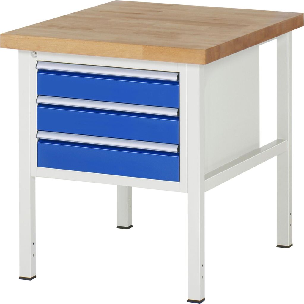 Rau Werkbank höhenverstellbar 8127A2, B750xT900xH840-1040mm, 3x Schublade-TA